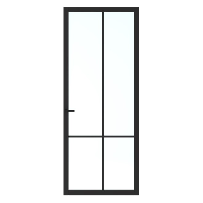 Binnendeur Skantrae SSL 14508 Blank Glas Zwart Gelakt